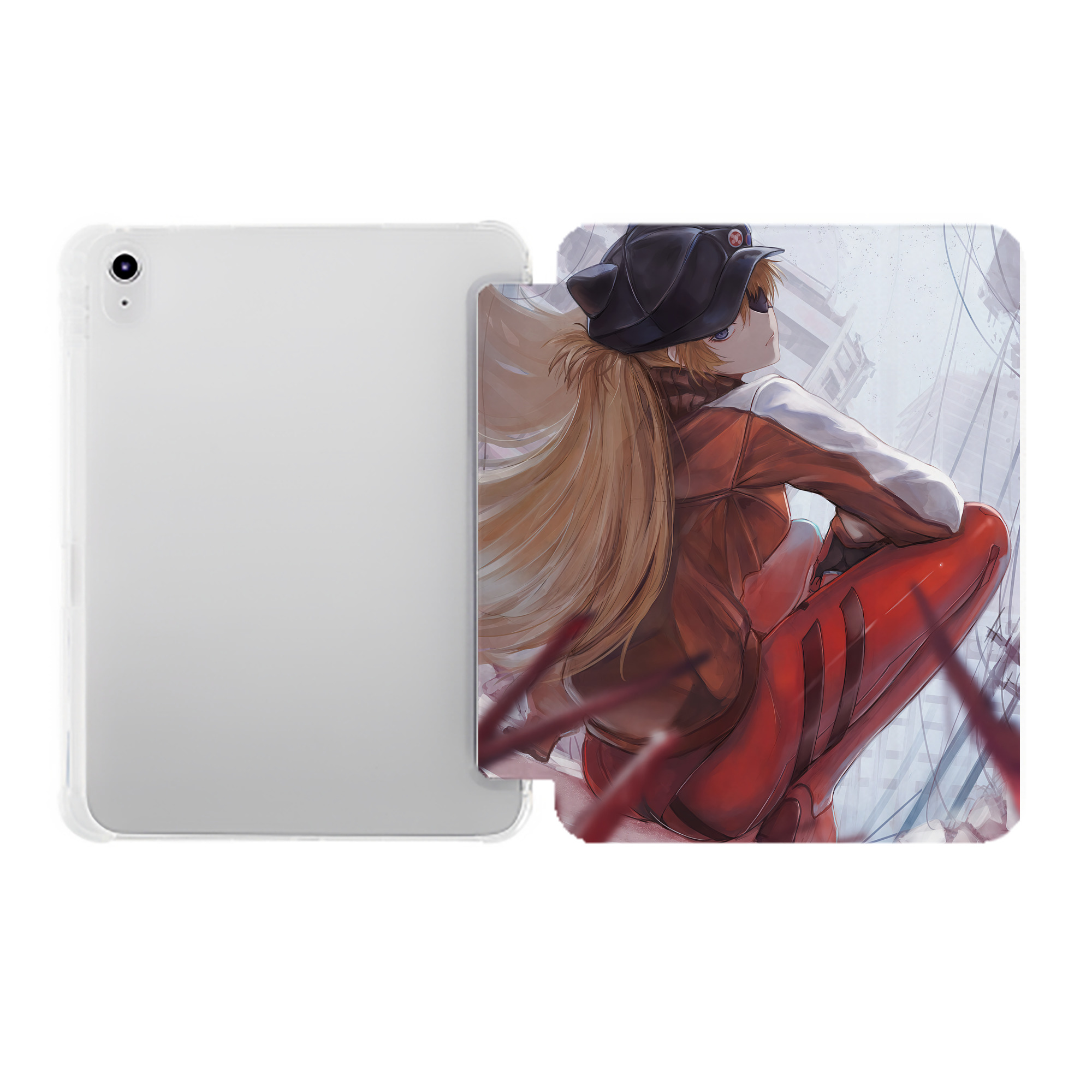 （画像用） EVA 新世紀エヴァンゲリオン IPad ケース ペン収納付き 三つ折りスタンド PUレザー×シリコン 対応機種9.5/10.5/10.9インチ